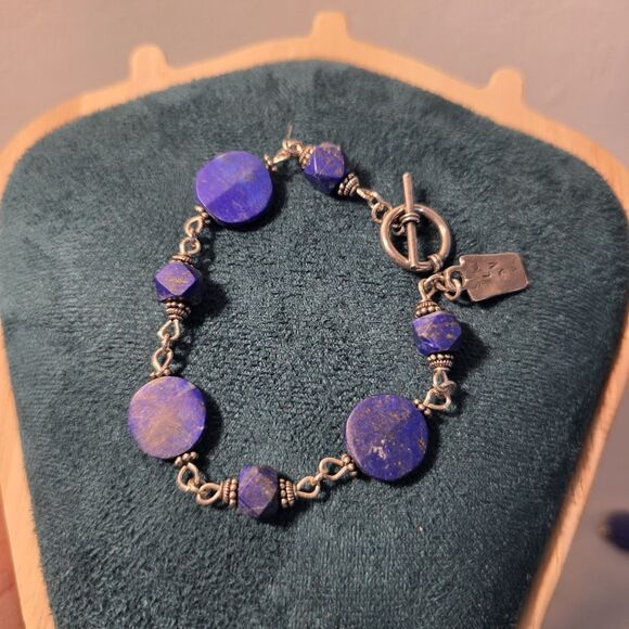 Vintage Natural Lapis and Sterling Silver Necklace And Bracelet - Picture 6 of 10